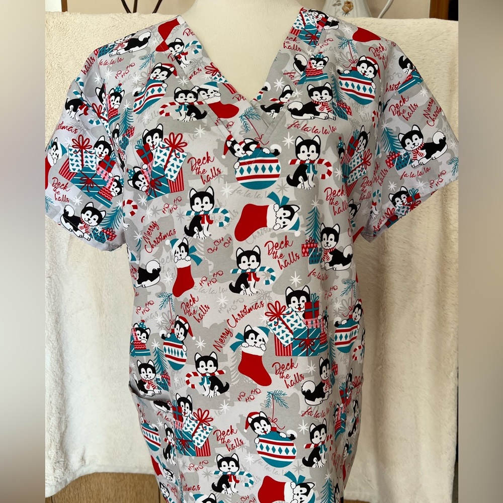 Cassandra O Women’s Holiday Scrub Top